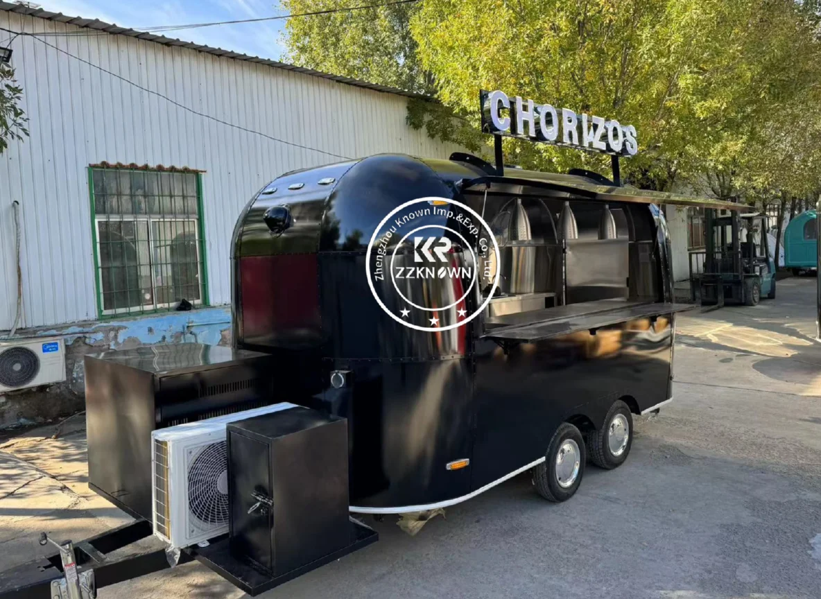 

Airstream Concession Catering Trailer Snack Cart Mobile Kitchen Full Equipments Pizza Ice Cream Kiosk Fast Food Truck Trailer