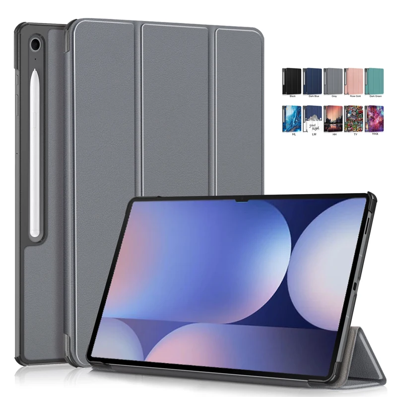 

Чехол для Samsung Tab S10 FE Plus 13,1 дюйма, тройной жесткий смарт-чехол из искусственной кожи для Funda Galaxy Tab S10 FE Plus + чехол SM-X620 X626B