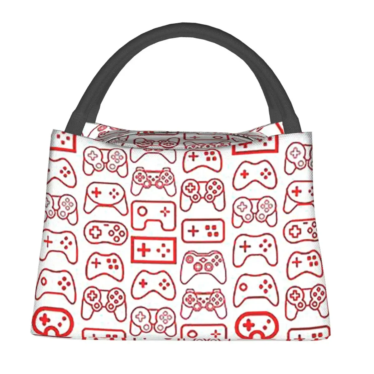 Gaming Controllers Red - White Variant Lunch Bags Bento Box Lunch Tote Picnic Bags Cooler Thermal Bag for Woman Children Travel