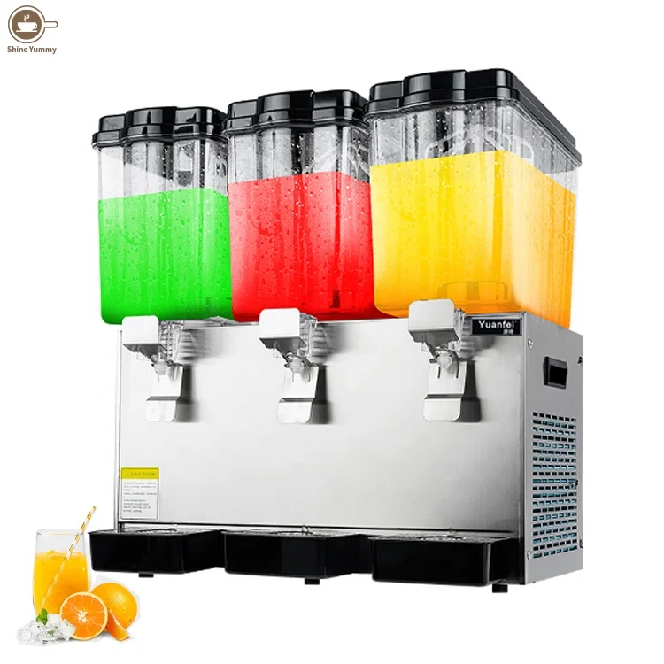 Refrigerated Juice Dispensers Beverage Dispenser Ice Tea Drink Machine Equipped with Thermostat Controller for Restaurant Hotel