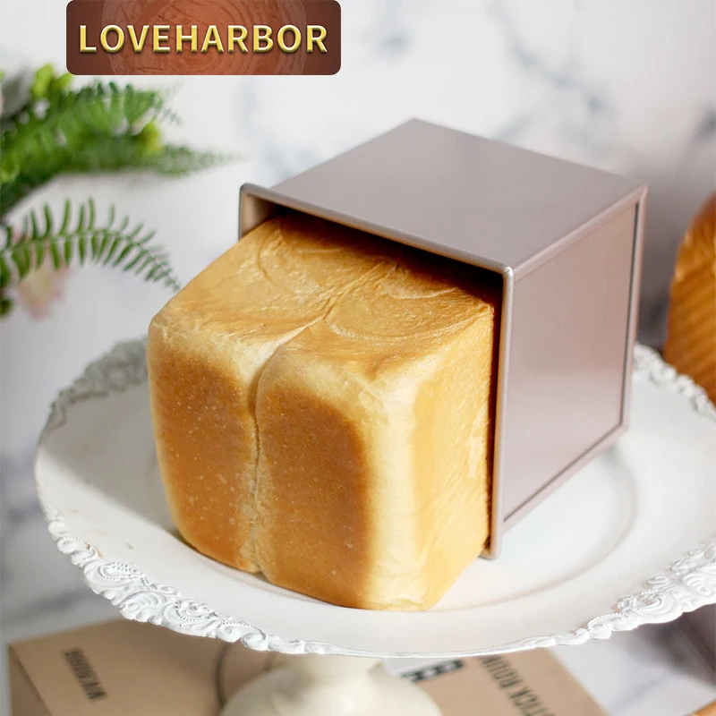

1PC 0.99lb Corrugated/Covered Square Loaf Pan with Cover, Square Bread Pan with Lid, Non-Stick Toast Box Oven Suitable for Oven