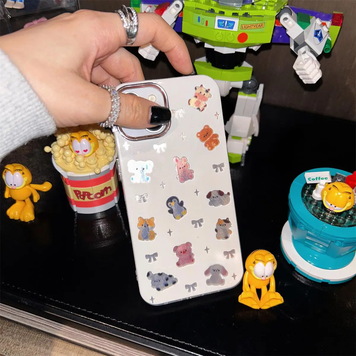 Cute Cartoon Animal Mobile Phone Case for IPhone 15 14 Pro 13 12pro Max 11 Soft Shockproof Feather Yarn Protective Shell Cover