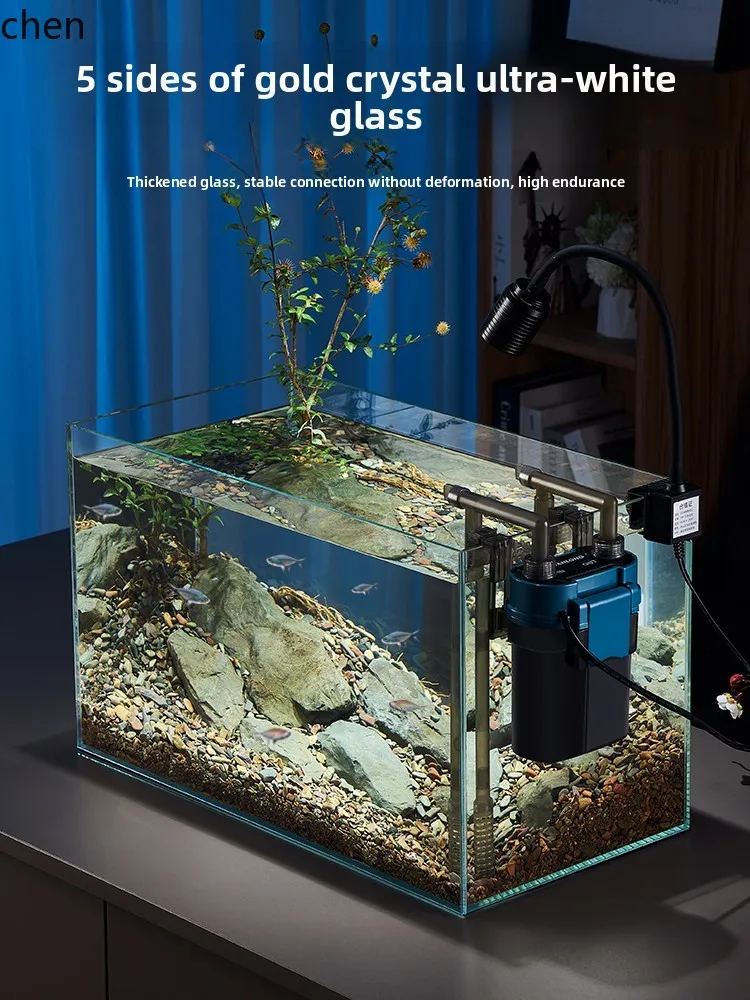 

YXY Glass Fish Tank Rectangular Aquarium Eco Stream Tank Large Medium Small Living Room Turtle Tank