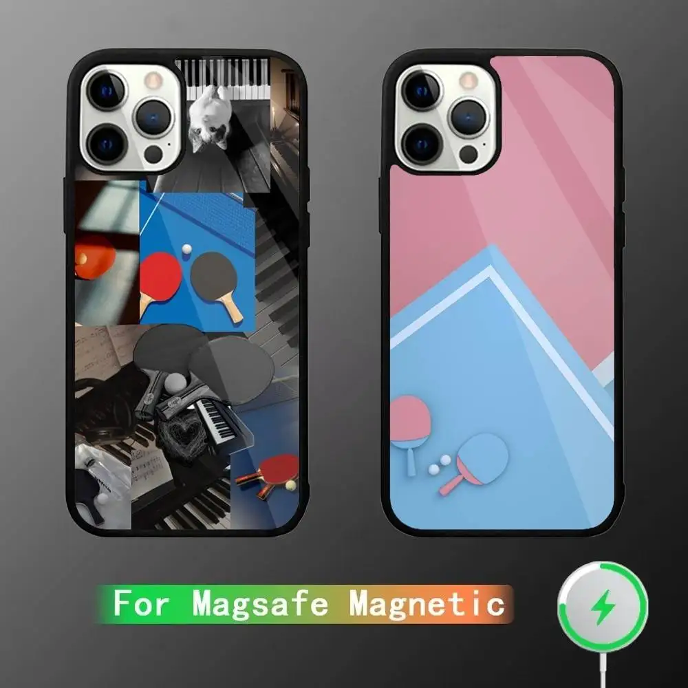 

Tennis Racket Ping Pong Phone Case For iPhone 16,15,14,13,12,11,Pro,Max,Plus,Mini,SE New Magsafe Magnetic Wireless Charging