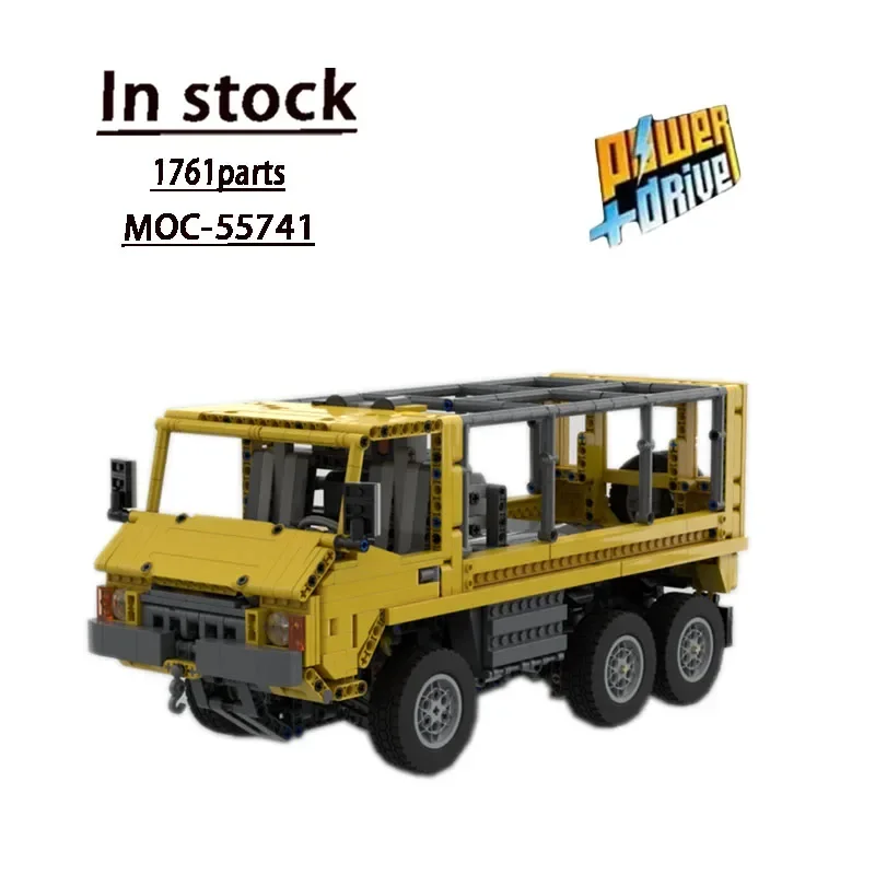 MOC-55741Classic Cargo6x6, camión de transporte totalmente controlado por control remoto, modelo de bloques de construcción, 1764 piezas, juguete para regalo de cumpleaños para niños