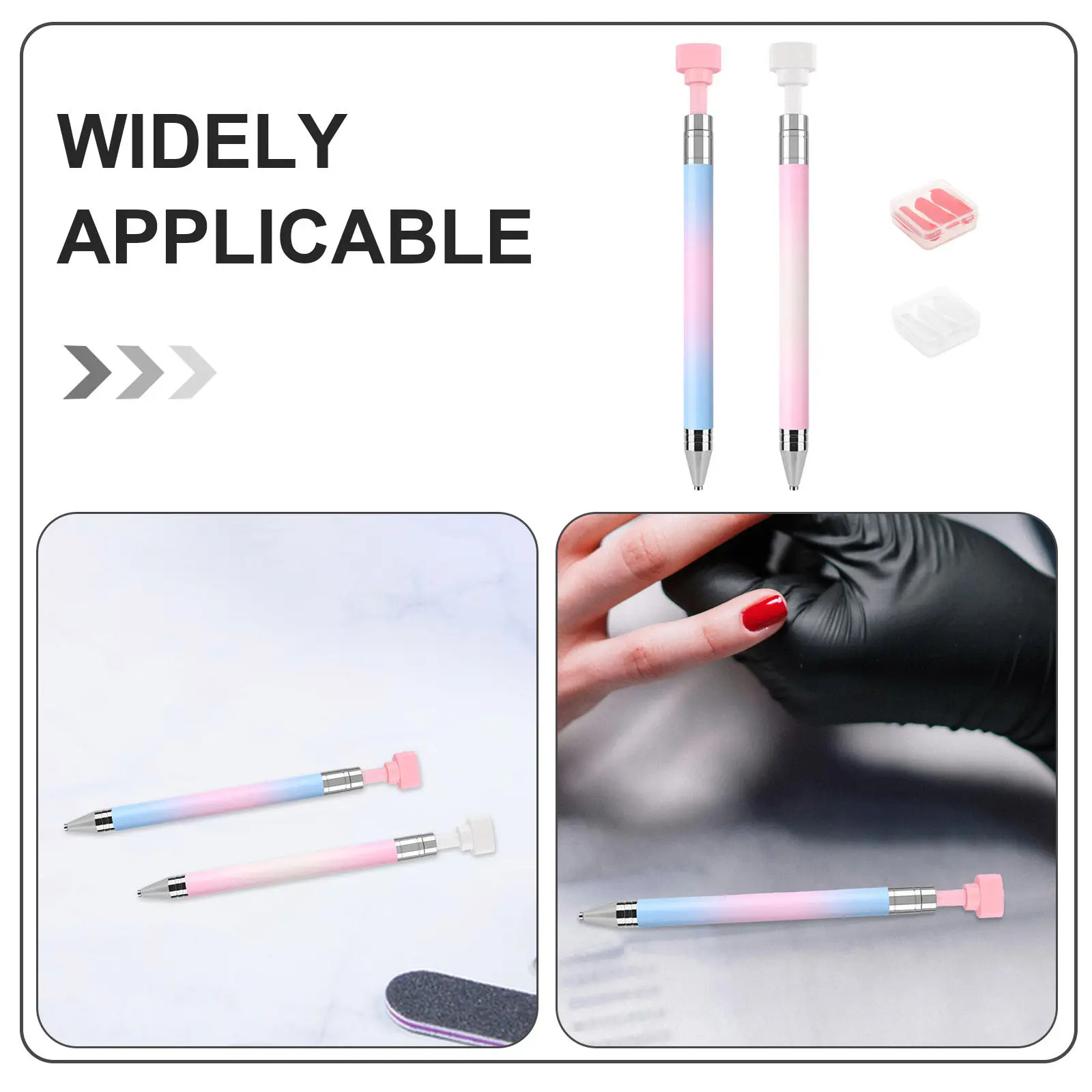 1Set Nail Art Rhinestone Picker Pen Rotating Nail Dotting Tool Refillable Pencil Rhinestone Setter Diamond Picker Applicator