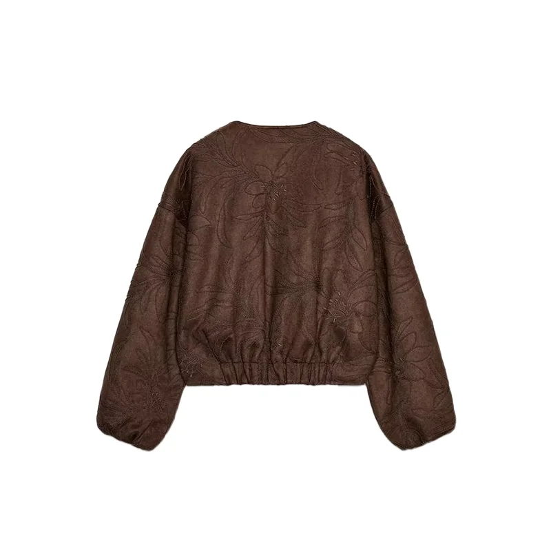 JNLEAOG Faionable Pilots Jaet ملابس خارجية نسائية للخريف جديدة مطرزة بسطح Fce تصميم مناسب تمامًا #5