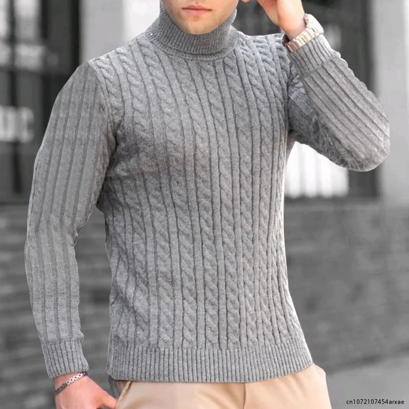 Winter Men's Turtleneck Sweater 2022 New Knitwear Large Size Clothes Casual Pullovers Personality Fashion Cold Shirts