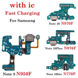 1PCs fast charging USB charger connector board port flex cable for Samsung Note 8 9 10 plus Lite n950f n960f n970f n976f n770f