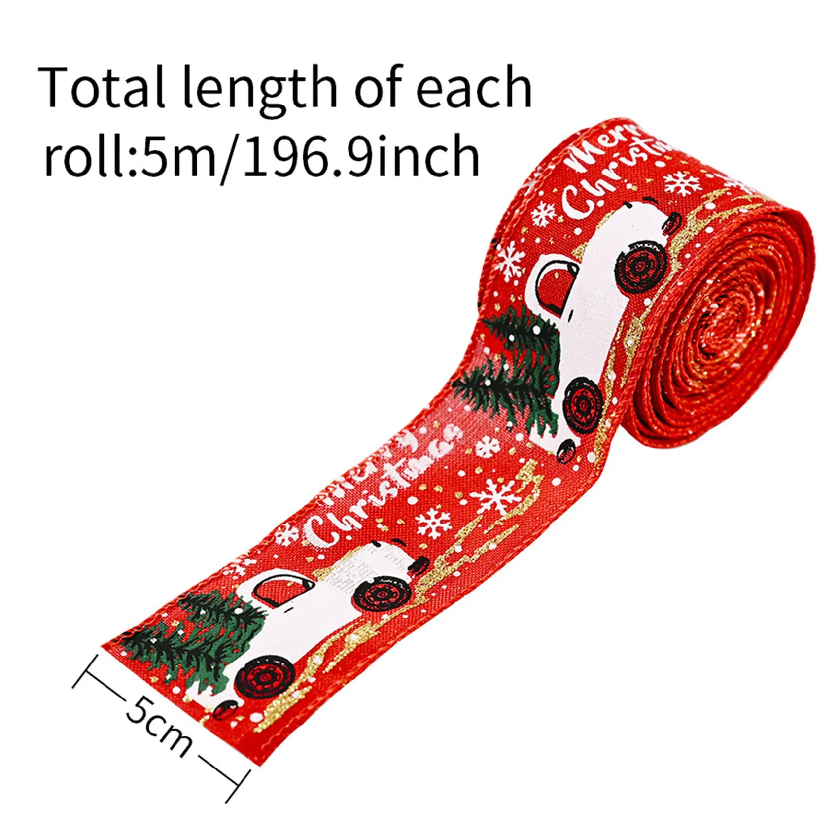 A96E-3PCS Christmas Celebration Supplies, Car Christmas Tree Ribbon, Decorative Ribbon, Ribbon, Creative Ribbon