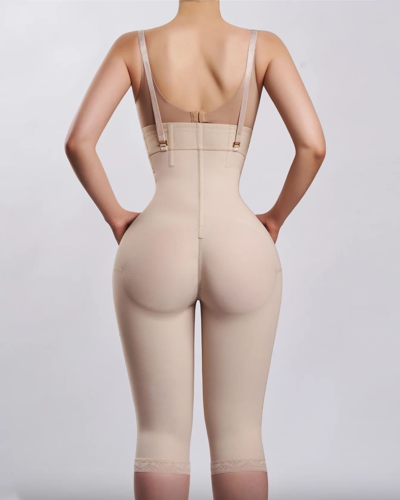 Rib-height Invisible Mermaid Silhouette with Zipper - Knee-length Shapewear