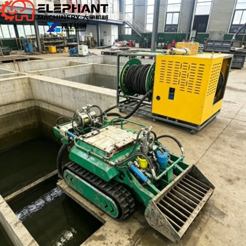 Heavy Duty Tracked Dredging Robot Submersible Sludge Dredge Equipment for Industrial Sediment Tank Walking