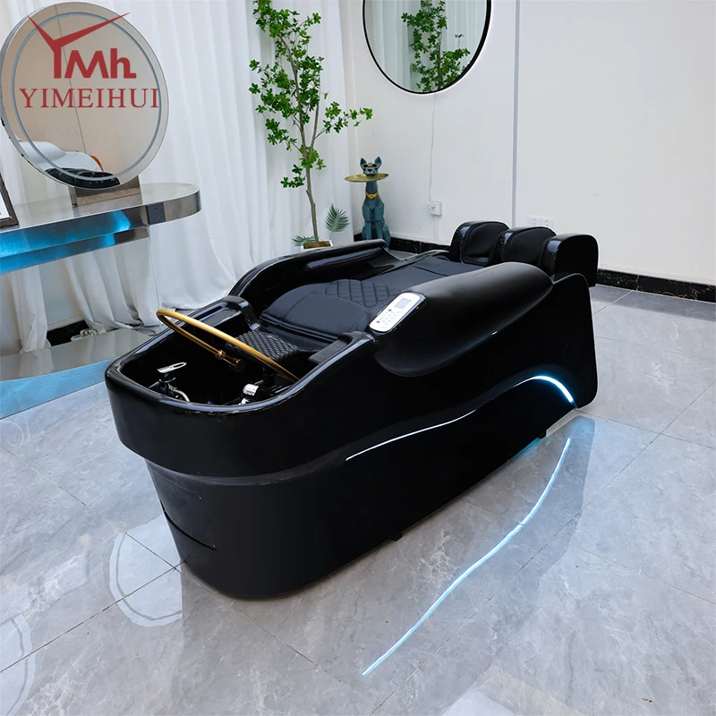 Wielofunkcyjne łóżko do mycia włosów z masażem i cyrkulacją wody do salonu fryzjerskiego/spa fryzjerskiego.