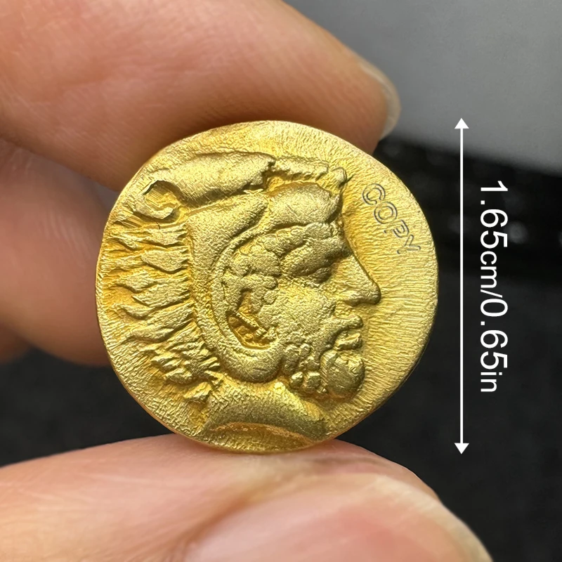 Ancient Roman Knight Half Body Horse Gold Greek coin, Antique Collection Medal Souvenir Gift，Home Decorative Coin