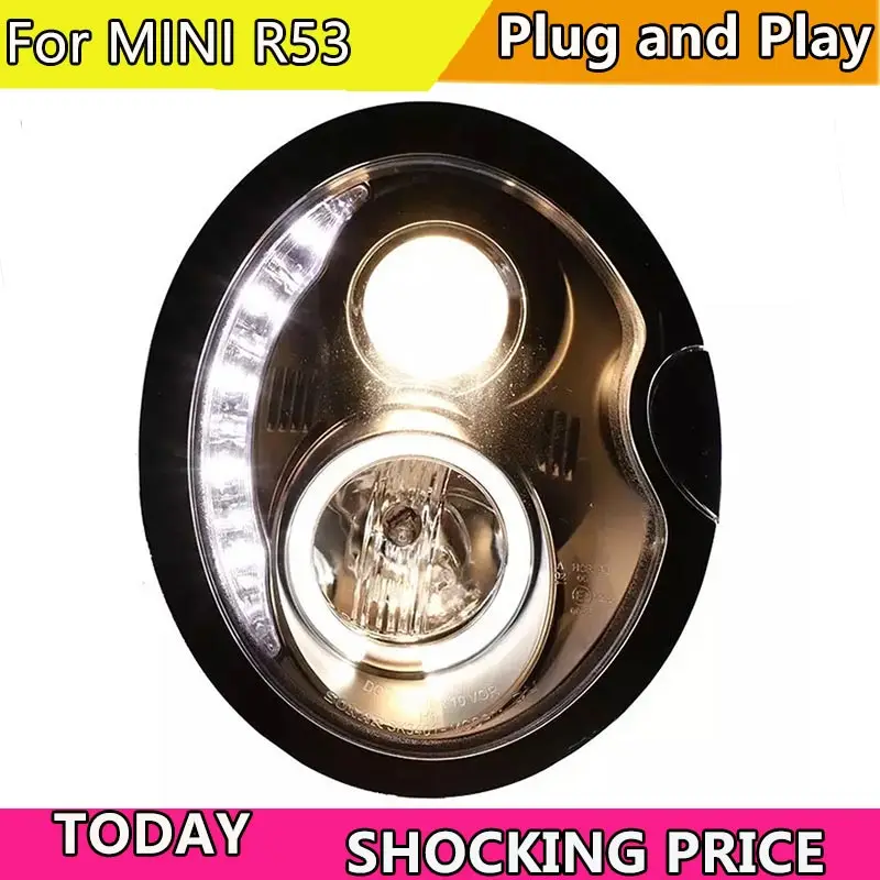 

Car Styling for BMW R53 Headlight 2001-2006 Mini R50 Headlight Mini R52 Front Light DRL High Beam Projector Lens