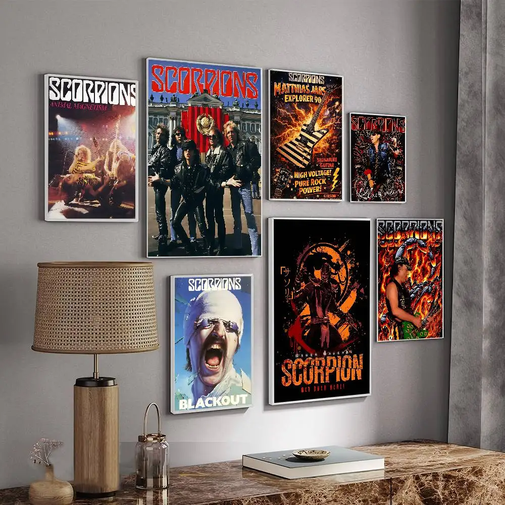 S-ScoRpiOns Band Anime Posters Sticky HD Quality Wall Art Retro Posters for Home Kawaii Room Decor