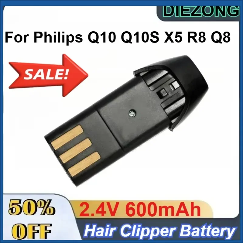 High-Capacity Replacement Battery 2.4V 600mAh for Philips Q10 Q10S X5 R8 Q8 Hair Clipper Batteries