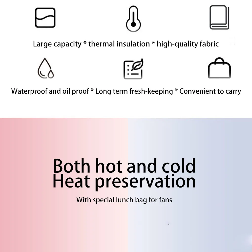 Portable Lunch Bag Oxford Cloth Thermal Insulation Food Fresh Keep Storage Containers Tote Multifunction Case for Outdoor