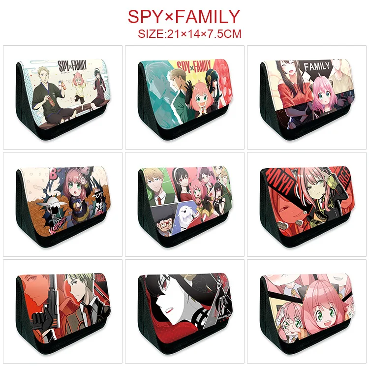 SPY×FAMILY  Animation Derivative Student Supplies Cartoon Zipper Pencil Pouch Male or Female Multifunctional Bag Handbag