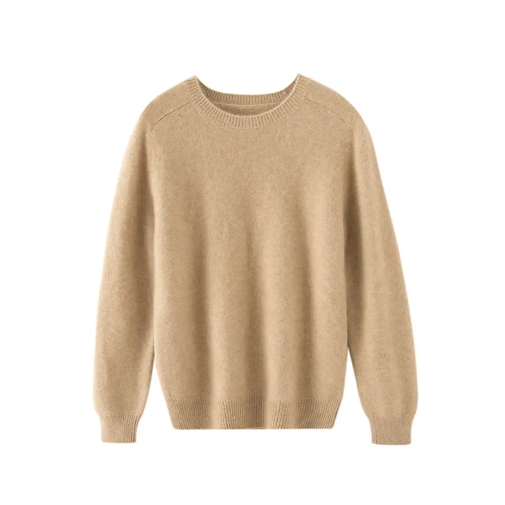 

Женская кашемировая трикотажная базовая рубашка, пуловер с круглым вырезом, облегающий свитер, утолщенный топ с седлом на плечах для осенне-зимней моды