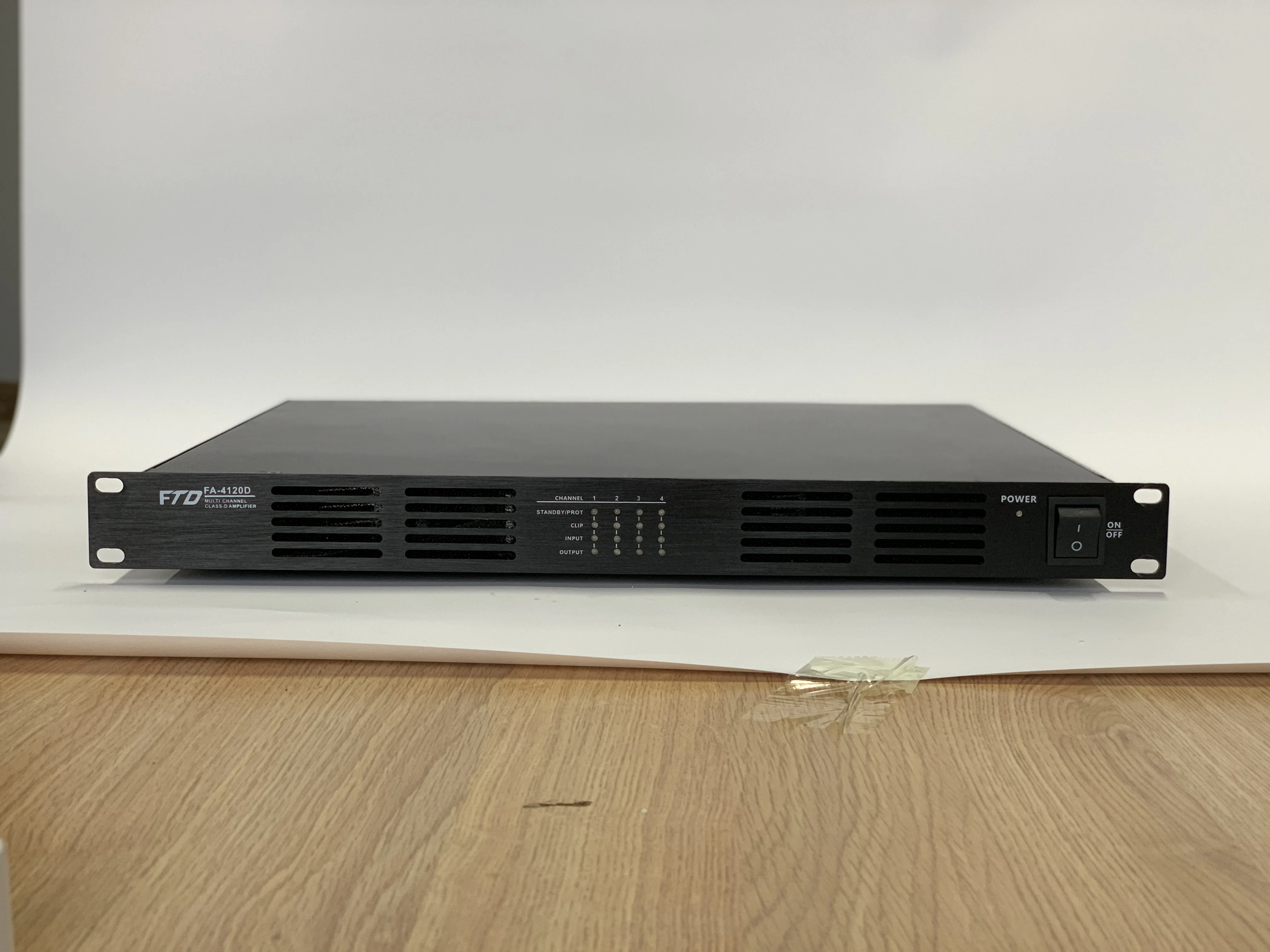 Hot Sale Public Address (PA) System Four Channel Class-D Amplifier RMS 4 120W, 100V & 8ohms, Support Audio Standby