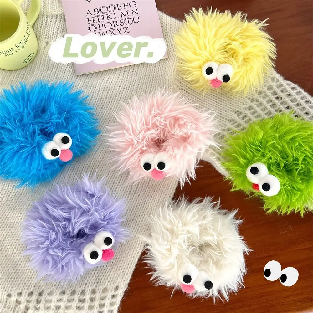 Dolce Grandi Occhi Bambola Del Fumetto Corda Per Capelli Stile Coreano Elastico Peluche Scrunchies Divertente Porta Coda di Cavallo Brutto Anello Per Capelli Bambola Quotidiana