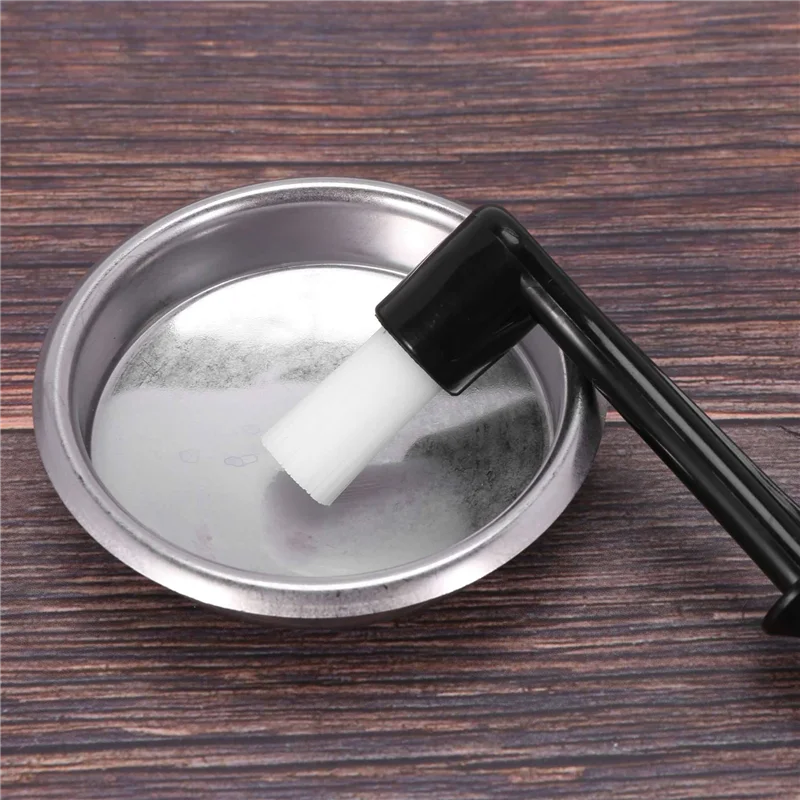 A97T Coffee Machine Cleaning Set, 12Xcoffee Machine Brush With Spoon And 3 Piece 58 Mm Stainless Steel Back Flush Insert