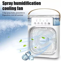 Summer Cooling Fan 3 In 1 Portable Desktop Humidifier USB Mini Air Conditioners Night Light Water Mist For Home, Office
