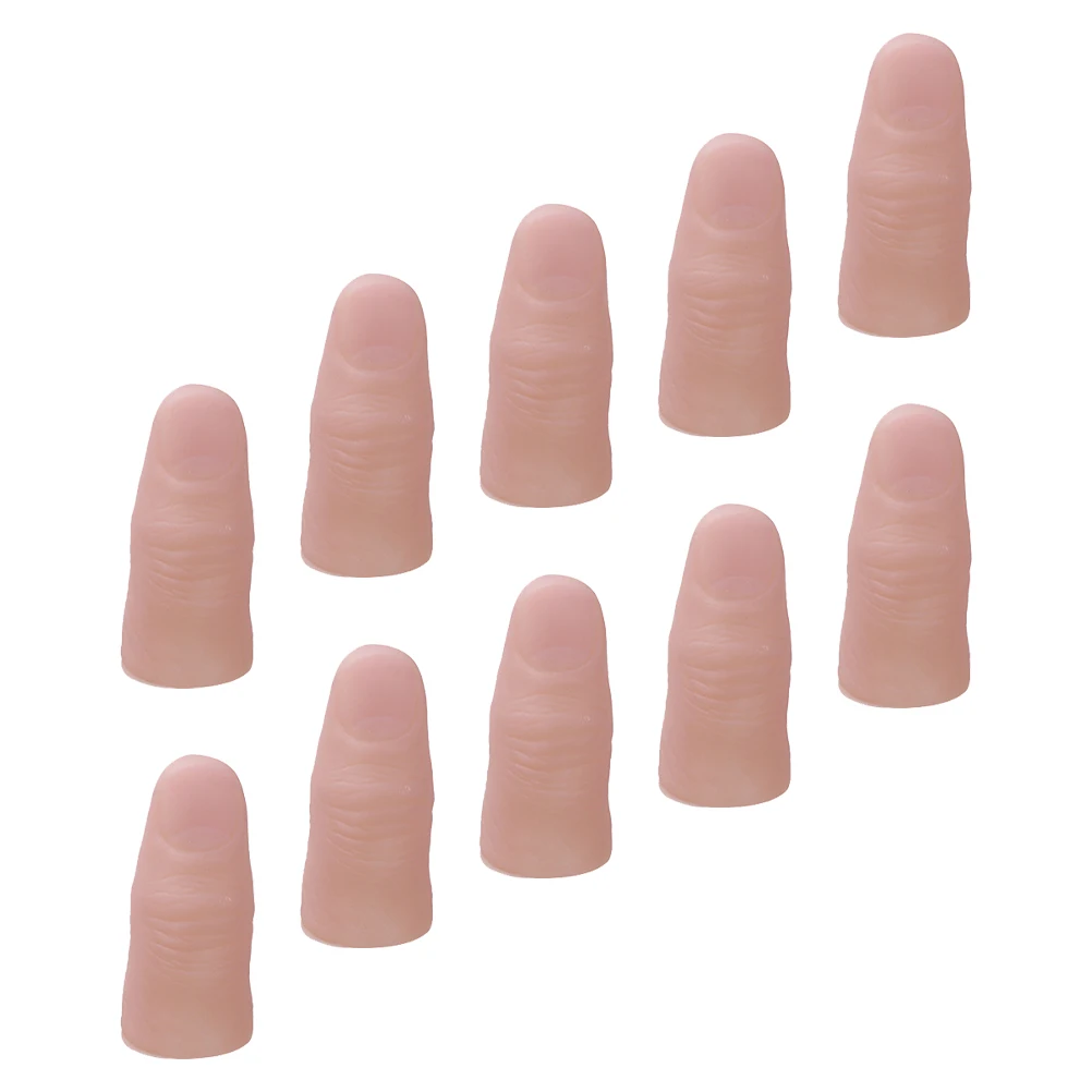 

20 Pcs Simulation Finger Stall Stage Show Props Magician Toy Sleeve Training Fingers Fake Hand Vinyl Thumb Tip