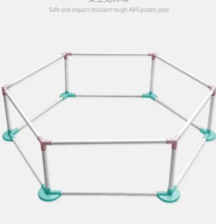 Barrera Hexagonal para bebés, PISCINA DE BOLAS oceánicas, valla de juego interior para niños, estera segura para gatear, parque infantil para bebés