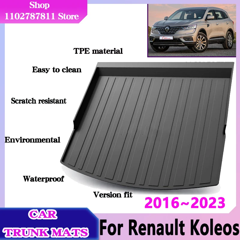 

Car Trunk Floor Mats for Renault Koleos 2021 Accessories Samsung QM6 HC 2016~2023 Waterproof Protect Liner Cushion Storage Pad