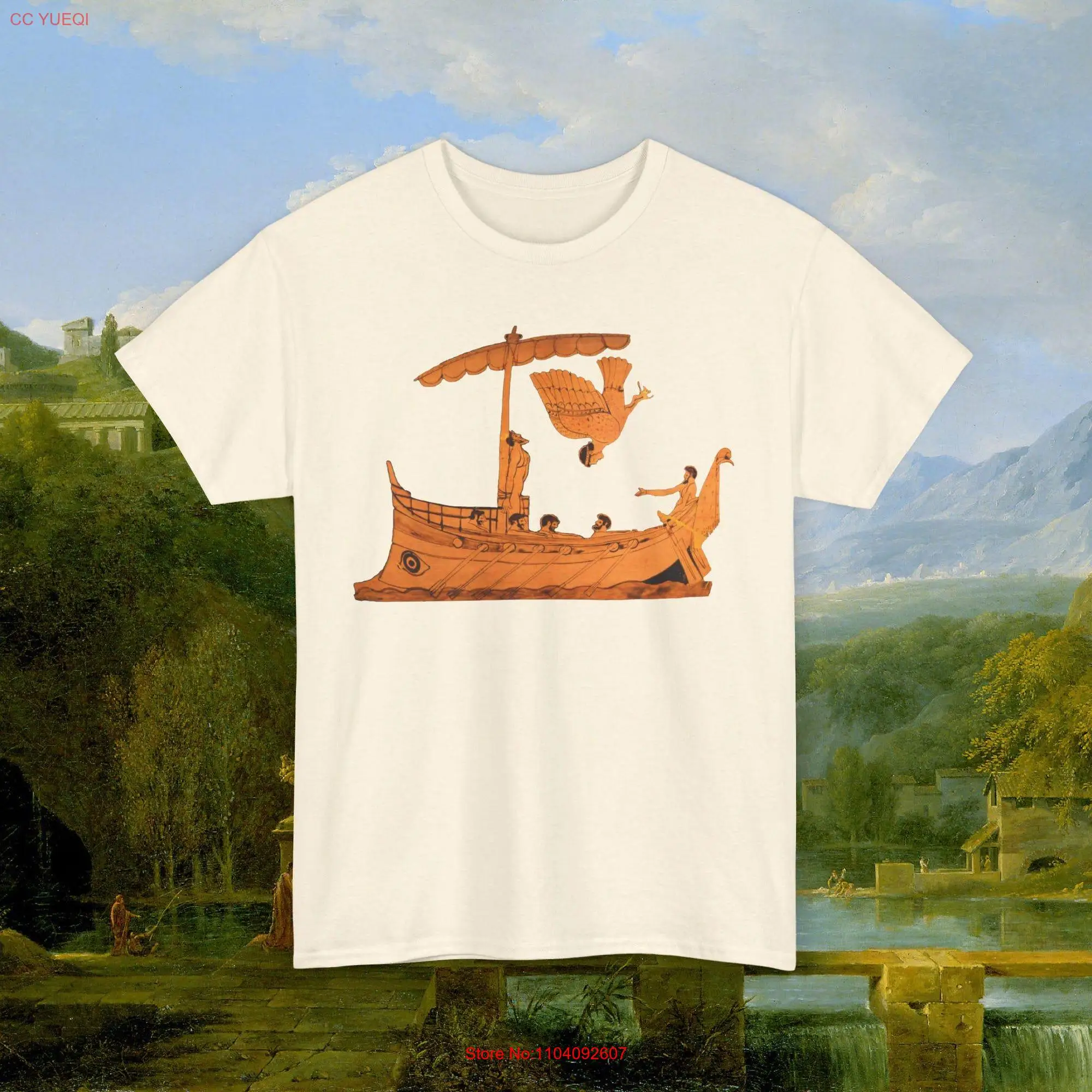 Ancient Greek Mythology T shirt The ship of Odysseus passing Sirens Greece Art History Legends long or short sleeves