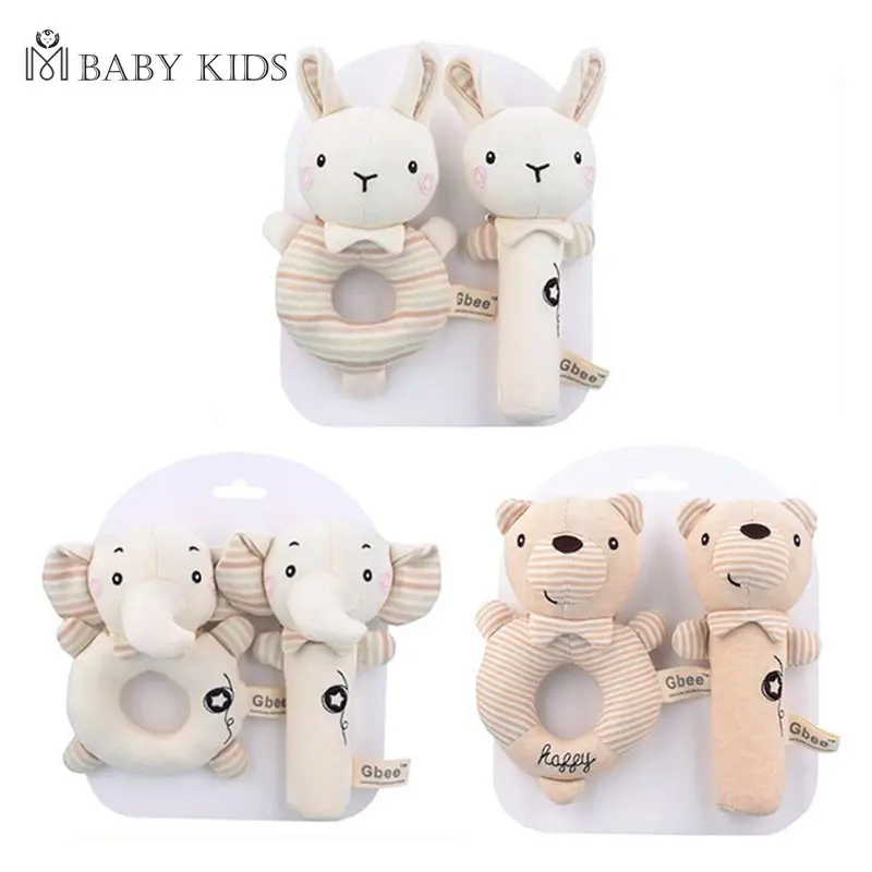 

Baby Rattles Soft Cartoon Cute Plush Animal Rattles Toys Child Educational Handbells Soft Toddler Baby Comfort Toys