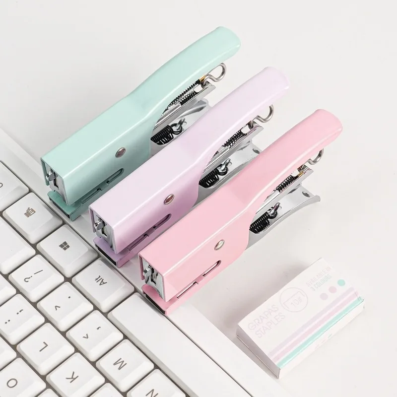 

A Set Metal Hand-held Stapler No 10 Office Stapler Stapleless No Nails for Cards Flowers Gift Wrapping