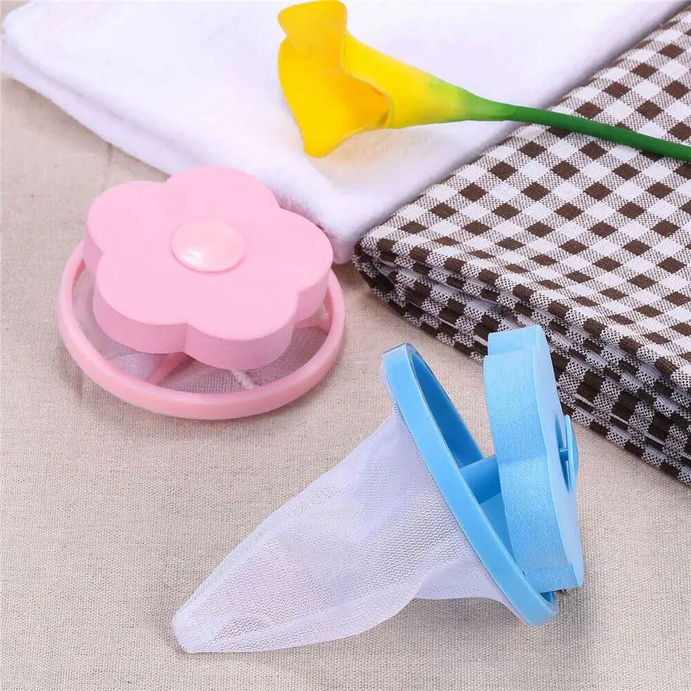 Reusable Washing Machine Floating Lint Mesh Trap Bag Hair Removal Floating Catcher Filter Net Pouch Household Washing Tool