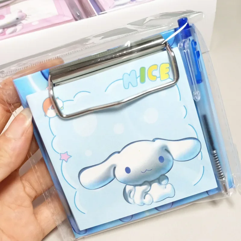 Sticky Note Book com Caneta Esferográfica, Olá Kitty, Kuromi, Cinnamoroll, Notebook portátil do estudante, Conjunto de papelaria, 20Pcs