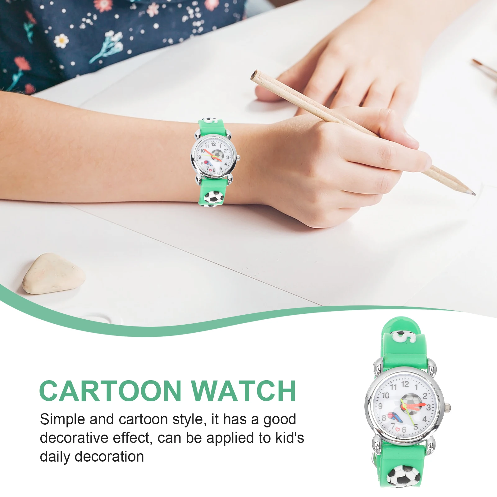 

1PCS Children's Silicone Watch Soft Rubber Comfortable Cartoon Strap Adjustable Transparent Dial Wear Resistant for Birthday
