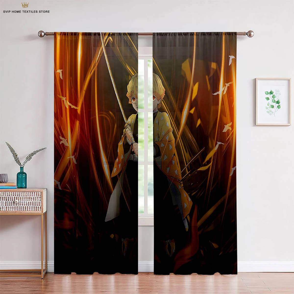 

Hot-Blooded Japanese Comics Printed Curtains, Suitable for Bedroom, Dormitory, Living Room, Study Room, Decorative Curtains