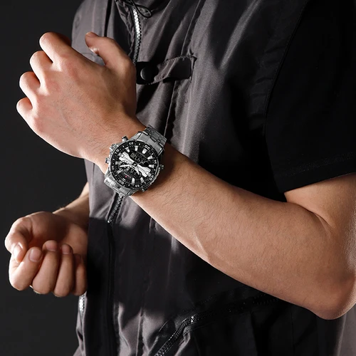 Imagen 2 del producto Relojes para hombre NAVIFORCE, marca de tendencia Original, pantalla LCD, reloj de cuarzo analógico Digital para hombre, reloj de pulsera luminoso resistente al agua hasta 30m para hombre