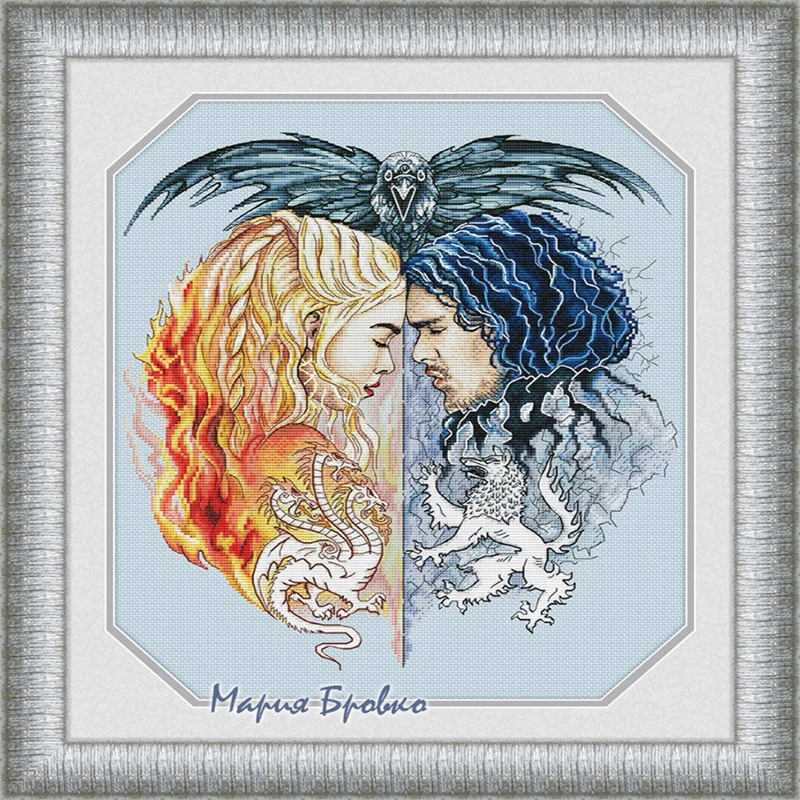 

Embroidery Ice and Fire Cross Stitch Kit for Sale with 100% Cotton Flosses for Customized Gifts