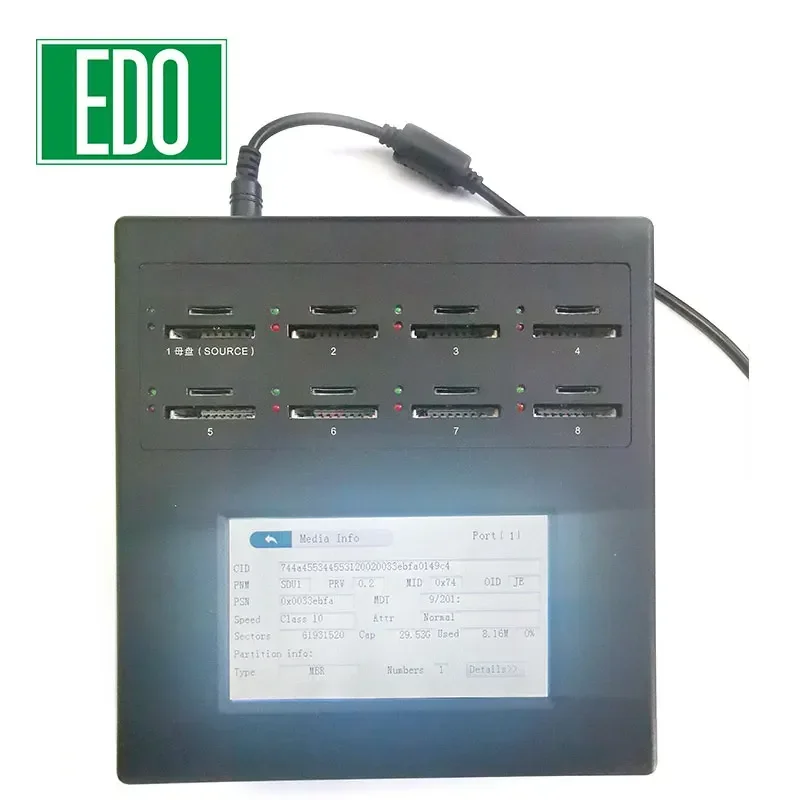 1 to 7 SD Card Duplicator Machine After Complete Copy Then Encrypt SD/TF Card