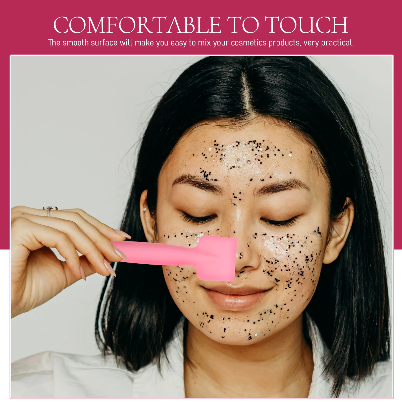 

3Pcs Mixing Spatula Smooth Silicone Makeup Mixer for Face Mask Cream Foundation Blending Professional Beauty Use