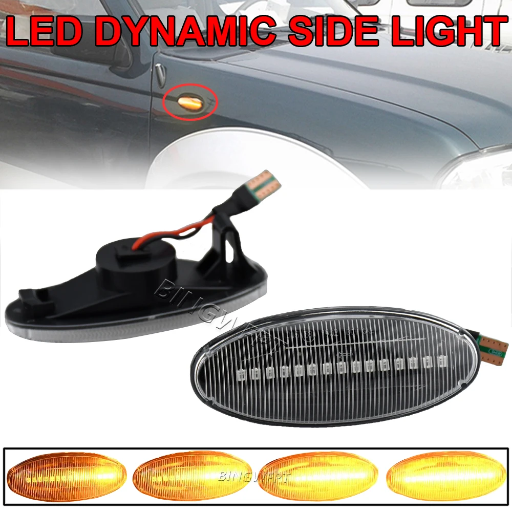 Dynamic Side Repeater Lamp For Nissan Navara D22 NP300 1998-2005 Datsun Frontier Fiera PickUp Terrano Skystar Turn Signal Light