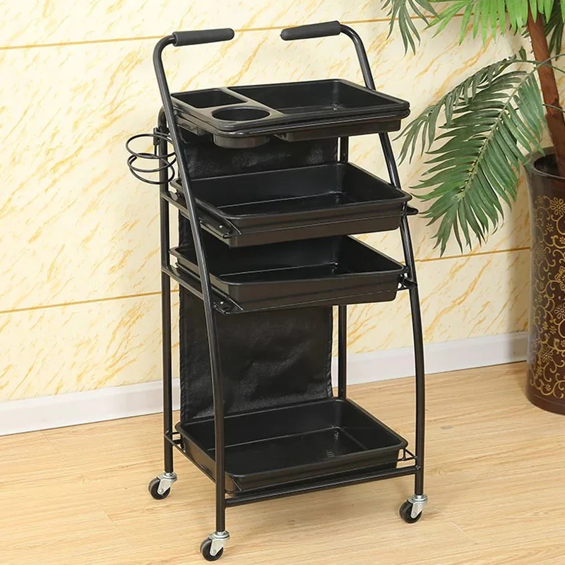 Wholesale    Salon Rolling Cart, New Arrival Golden Stainless Steel 4-Wheel Trolley