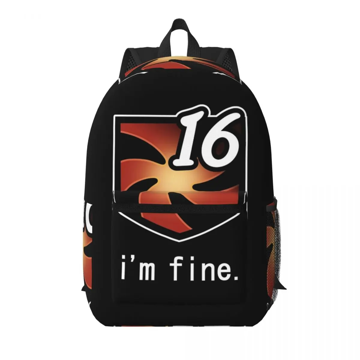 I'm Fine Vuln Stacks Student Backpack School Bag Hiking Travel Daypack for Boys Girls Bookbag Shoulder Bags