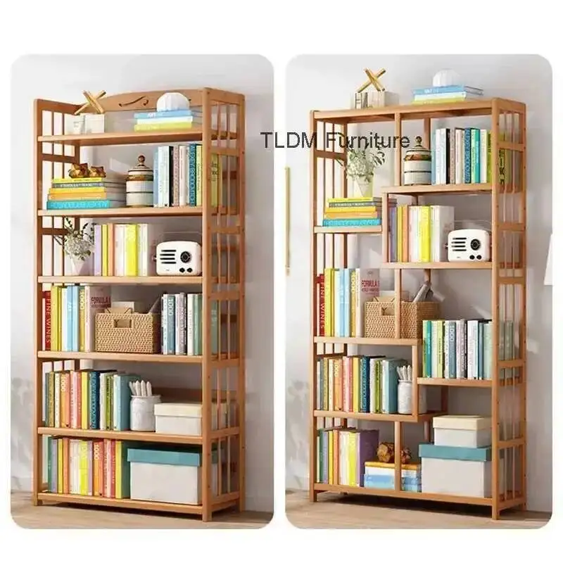 

Multi-layer Simple Bookcases Modern Storage Bamboo Bookshelf Living Room Furniture Home Book Organizer Rack Desk Display Stand Y