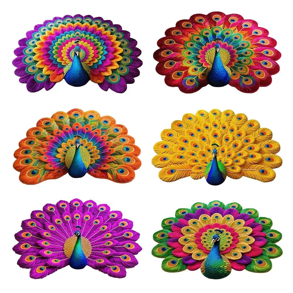 

Special-shaped Peacock Carpet Soft Non-slip Bathroom Floor Mat Absorbent 60x60cm/100x100cm Blanket