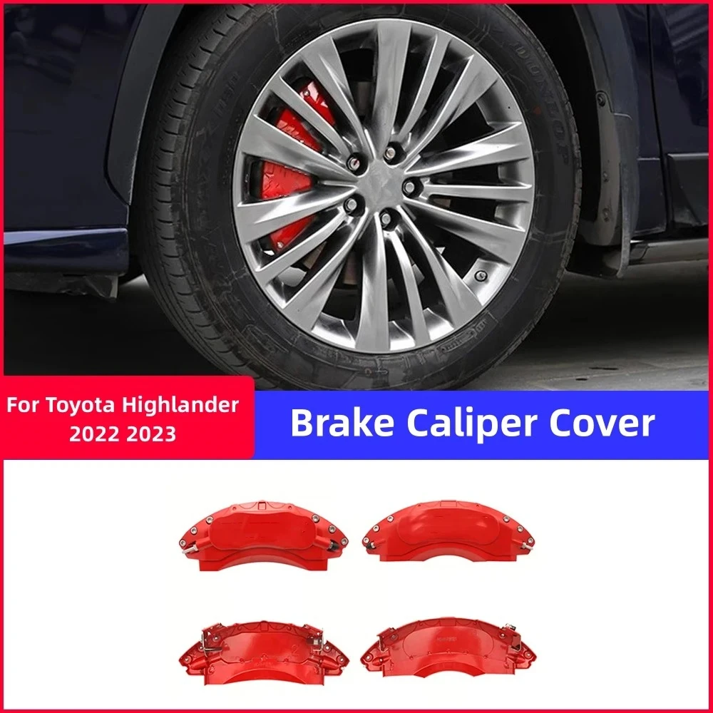 

For Toyota Highlander 2022 2023 Brake Caliper Cover Aluminum Alloy Wheel Hub Car Decoration Modification Accessories 12 Colors