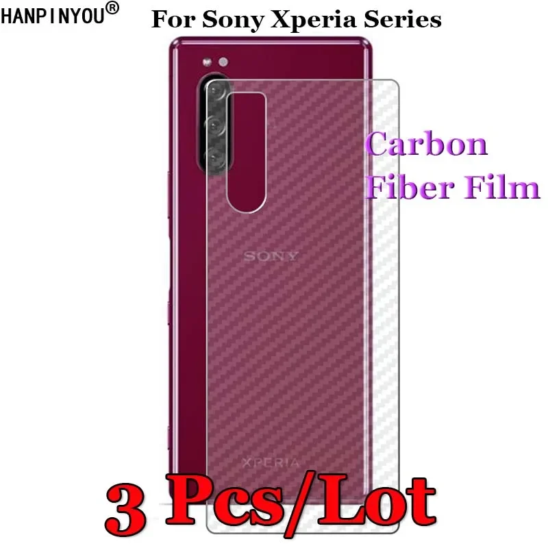 3 Pcs/Lot For Sony Xperia 5 8 1 10 V 3D Non-slip Clear Carbon Fiber Back Film Screen Protector Protective Sticker