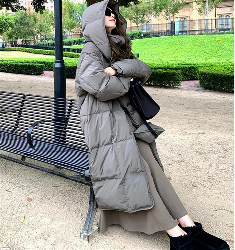 2024 Women\'s Parkas Winter Long Down Jacket Thicken Wram Loose Coat Fashion Hooded Cotton Casual Outerwear куртка зимняя женская